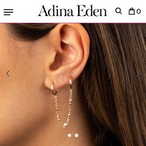 Diamond By The Yard Double Huggie Earring Solid 14K - Brand New